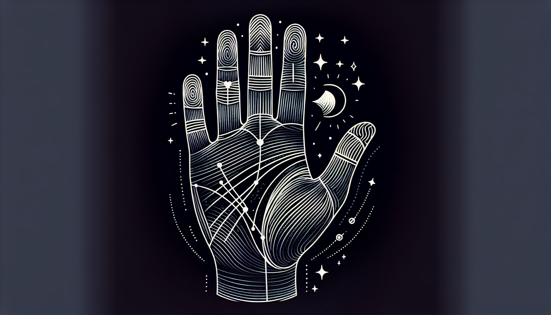 Palmistry hand with marked lines