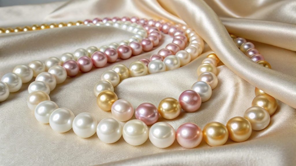 Pearl Birthstone κολιέ σε λευκές, ροζ και χρυσές αποχρώσεις