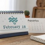 Data zodiacale del 18 febbraio segnato su un calendario con il simbolo dell&#39;Acquario