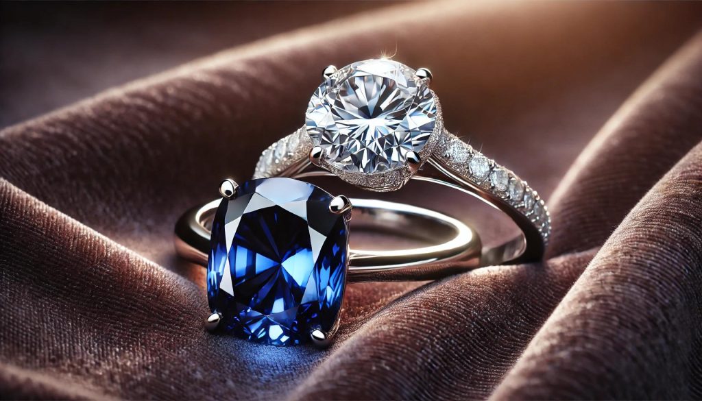 diamond and sapphire engagement rings