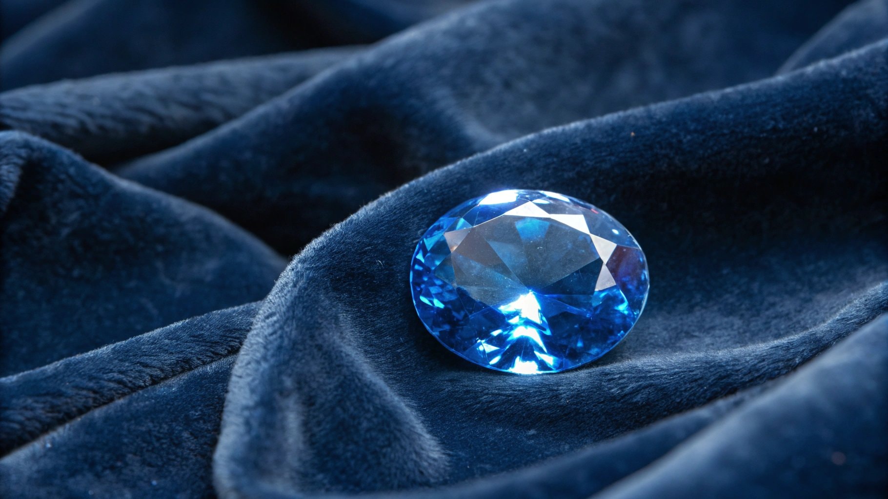 A sparkling blue sapphire highlighting the beauty of neelam stone types.