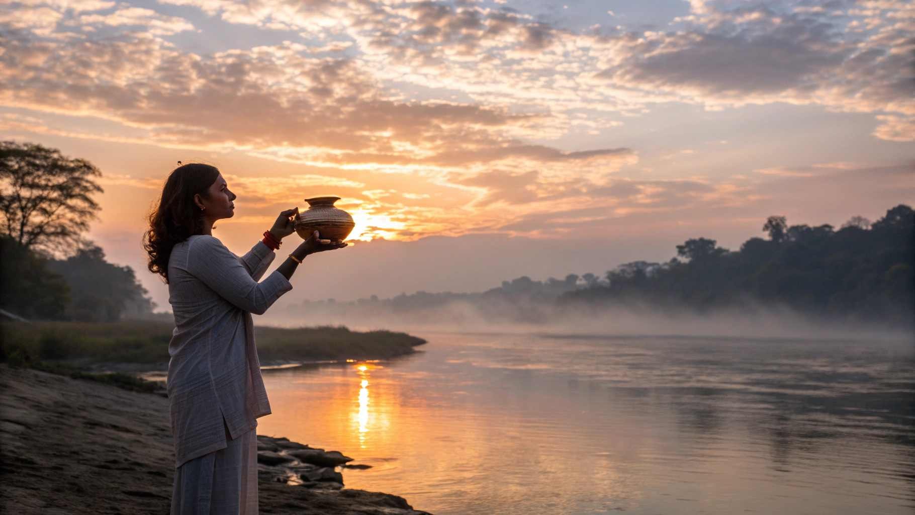 Offer Water to surya dev